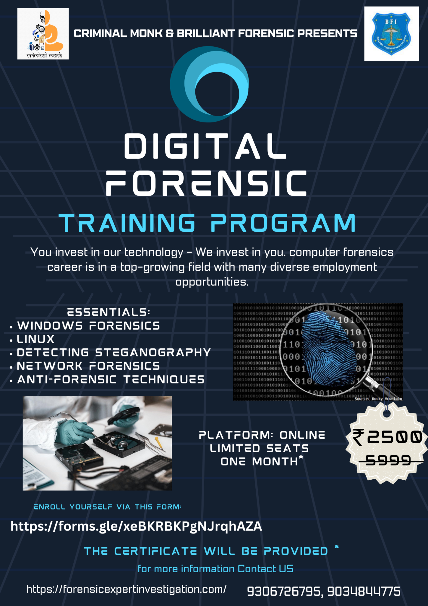 Digital Forensic Training Program BRILLIANT FORENSIC INVESTIGATION