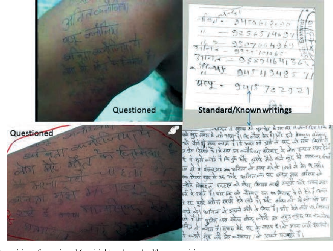 handwriting on different surfaces