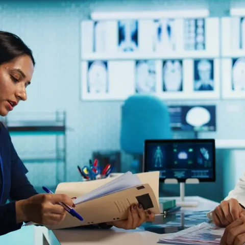 general-practitioner-consulting-patient-reviewing-x-ray-test-results