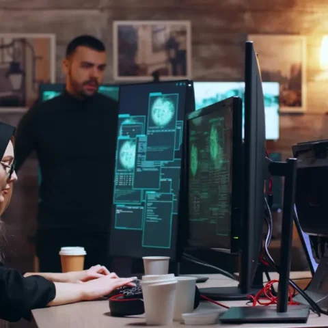 girl-hacker-wearing-glasses-hoodie-while-stealing-personal-data-with-her-team