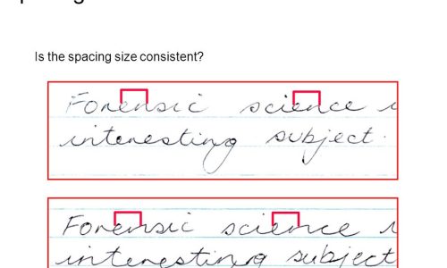 examination of spacing words and letter